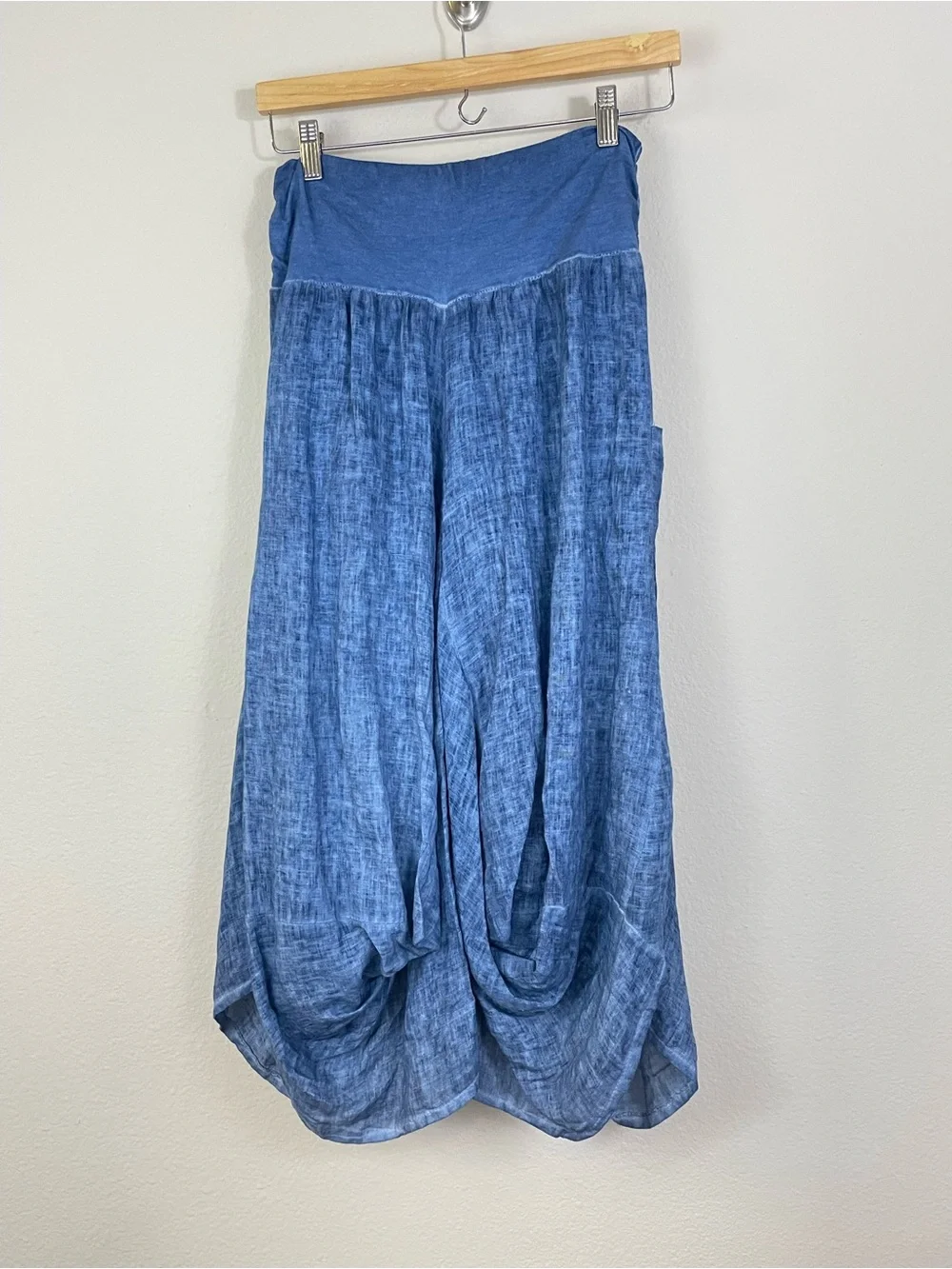 Inizio MAGIC 2 Pocket Linen Skirt Size L Coastal Lagenlook Boho - Picture 8 of 9